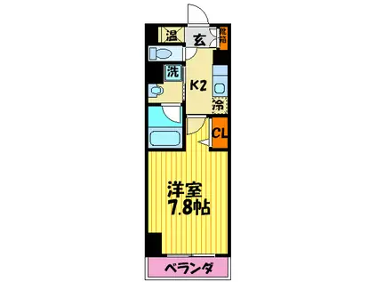 WILL-21烏丸御池(1K/6階)の間取り写真