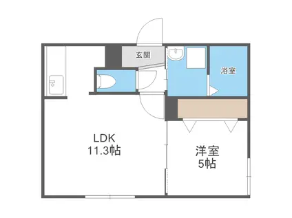 ロータスサウス(1LDK/3階)の間取り写真