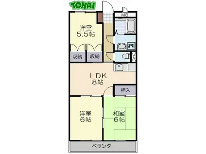 ARC-EN-CIEL(3LDK/3階)の間取り写真