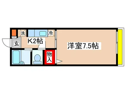 プリズム向ヶ丘(1K/2階)の間取り写真