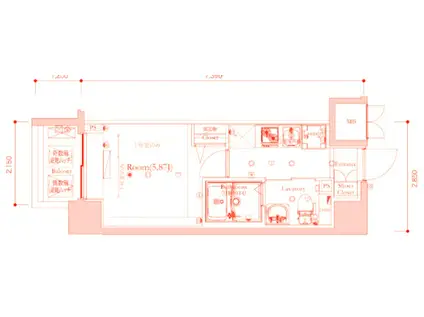 フェルクルールプレスト西横浜(1K/8階)の間取り写真