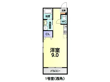 さくらガーデン(ワンルーム/3階)の間取り写真