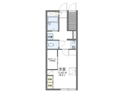 JR高崎線 吹上駅(埼玉) 徒歩10分 2階建 築22年(1K/1階)の間取り写真