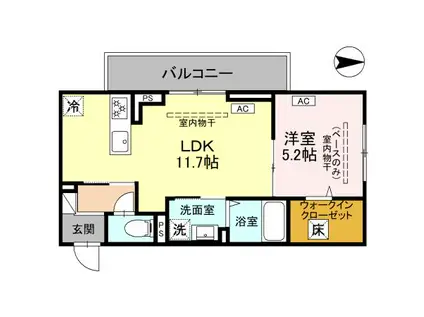 メゾン楓の木(1LDK/1階)の間取り写真
