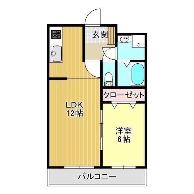 ヴィガラスM(1LDK/4階)の間取り写真
