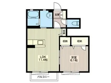 シャーメゾン ノアール(1LDK/1階)の間取り写真