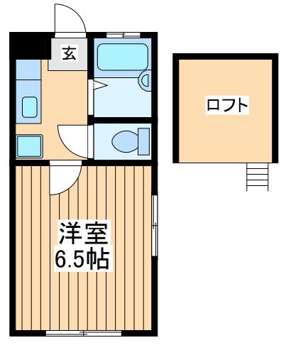 ロッシェル南台1(ワンルーム/2階)の間取り写真