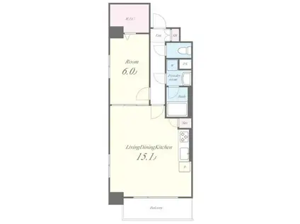 アビティ南大井II(1LDK/4階)の間取り写真