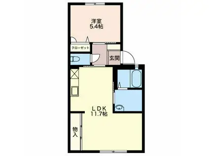 マ・メゾン東町(1LDK/1階)の間取り写真