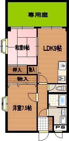 プレステージ(2LDK/2階)の間取り写真