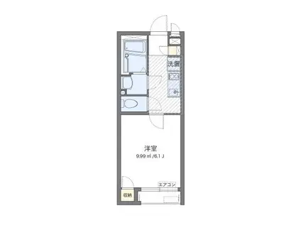 クレイノ杉山IV(1K/2階)の間取り写真