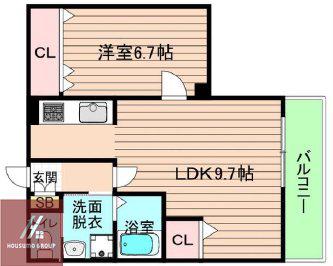 和 ハイツII(1LDK/4階)の間取り写真
