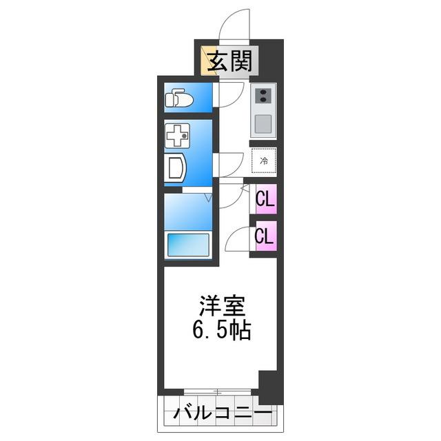 ES-GRANDE長居パークフロント(1K/8階)の間取り写真