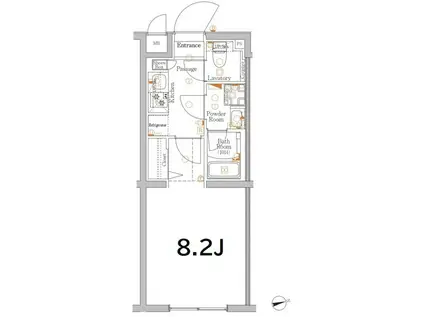 XEBEC経堂(1K/1階)の間取り写真