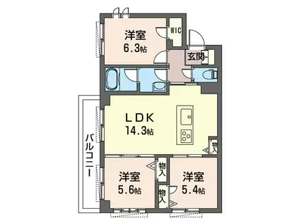 ハルモニアステラ(3LDK/2階)の間取り写真