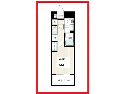 アゼスト堀切菖蒲園III(1K/4階)の間取り写真