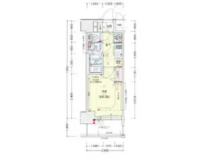 プレサンスコウベグレンツ(1K/6階)の間取り写真