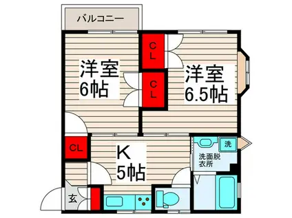 西新井108(2K/3階)の間取り写真