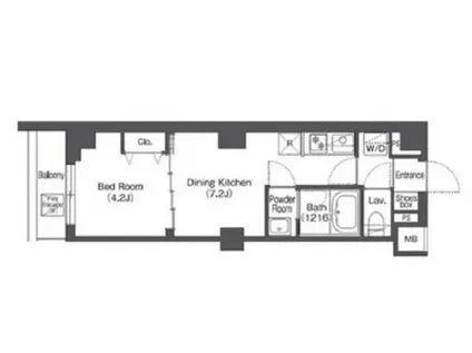 コンフォリア志村坂上(ワンルーム/4階)の間取り写真