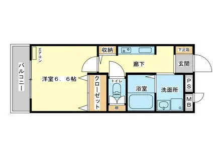 ハイツ中浜(1K/1階)の間取り写真