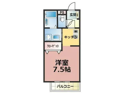 メゾン・ド・オルム(1K/1階)の間取り写真