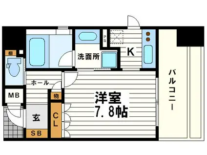 リーガル南船場II(1K/7階)の間取り写真