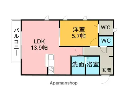 MAGNIFIQUEI(1LDK/2階)の間取り写真