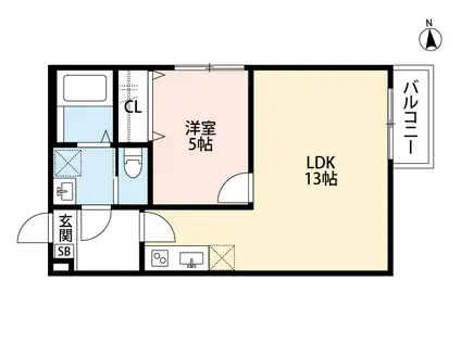 ピースフルパレス江戸川(1LDK/2階)の間取り写真