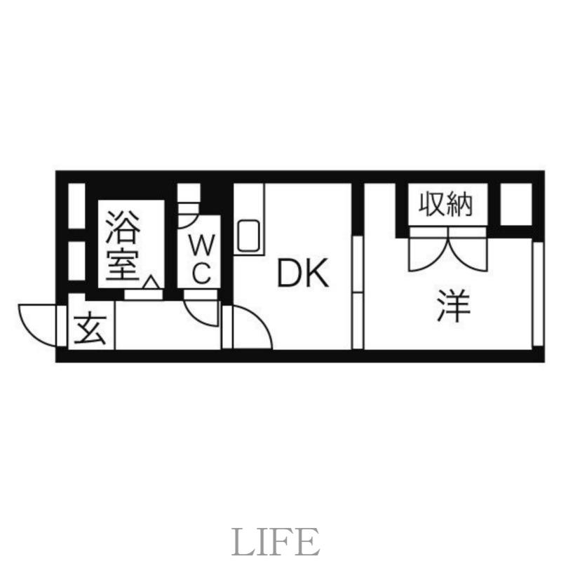 メゾンエクレーレ中の島(ワンルーム/5階)の間取り写真