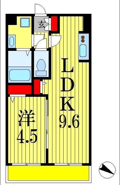 金太郎ヒルズ255(1LDK/6階)の間取り写真