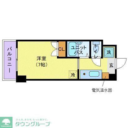 ブラントゥール恵比寿(1K/7階)の間取り写真