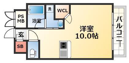 メゾンド銀山(ワンルーム/5階)の間取り写真