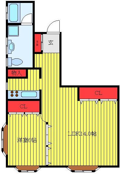T・Yビル(1LDK/5階)の間取り写真