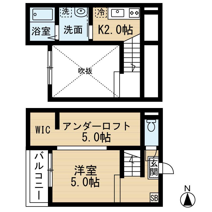グレイス(1K/1階)の間取り写真