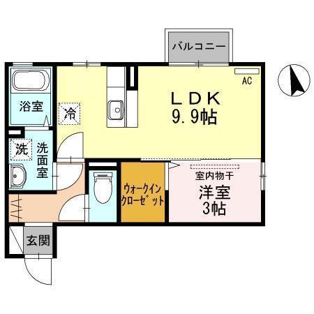 ドマーニ(1LDK/2階)の間取り写真
