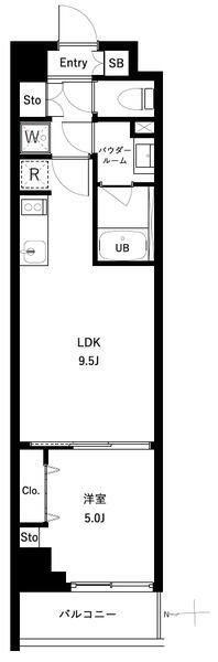 アーバンパーク亀戸II(1LDK/6階)の間取り写真