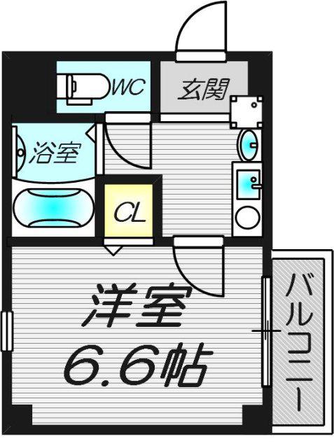 サーペント中津(1K/5階)の間取り写真