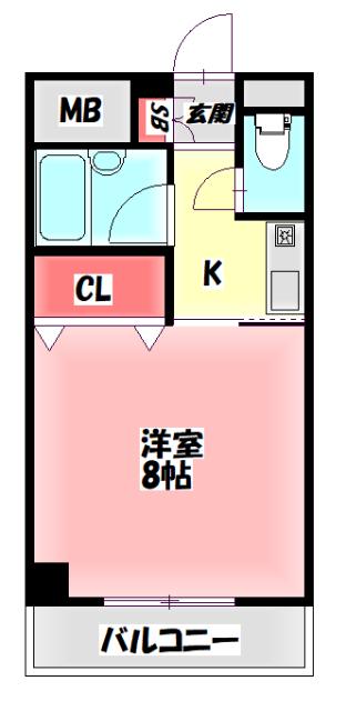 グリーンゲイブルスII(1K/5階)の間取り写真