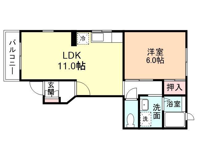 ラファエル(1LDK/1階)の間取り写真