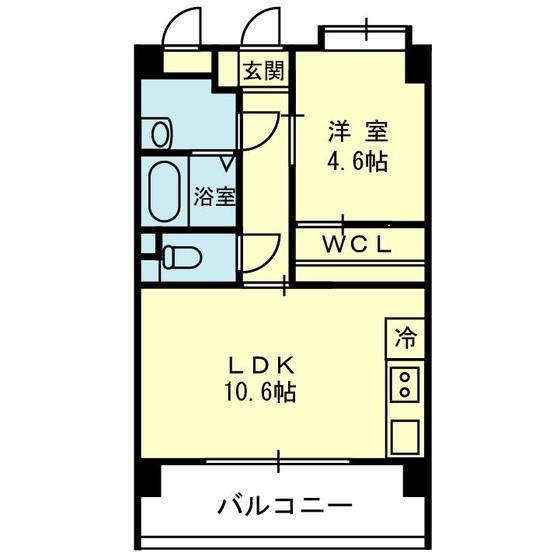 グランデュール月出(1LDK/2階)の間取り写真