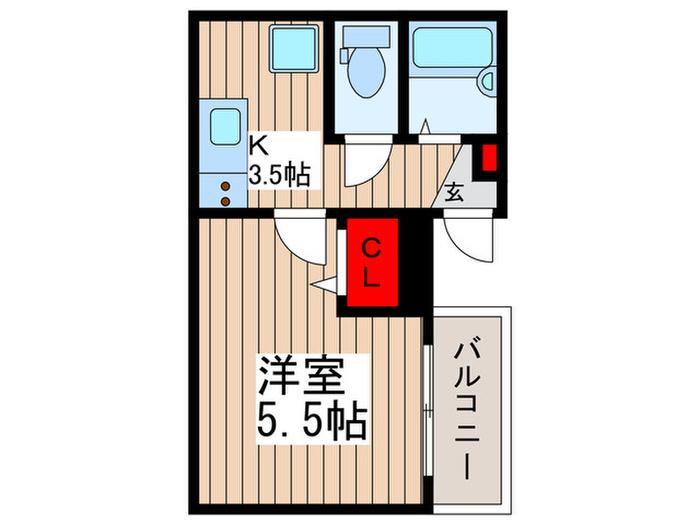 プレシャス南与野(1K/4階)の間取り写真