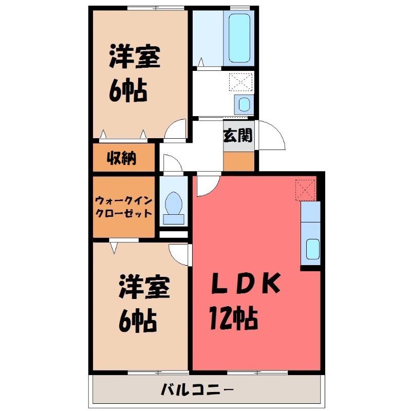 アネシス(2LDK/1階)の間取り写真