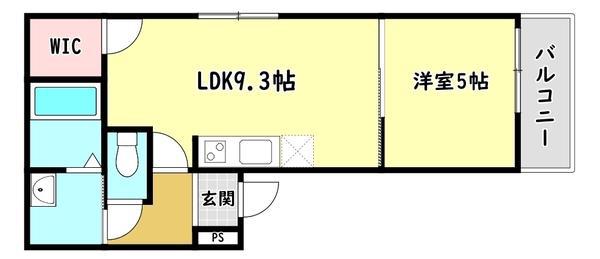 フジパレス大和田サウス(1LDK/1階)の間取り写真