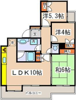ファミールヴィラ多摩(3LDK/4階)の間取り写真