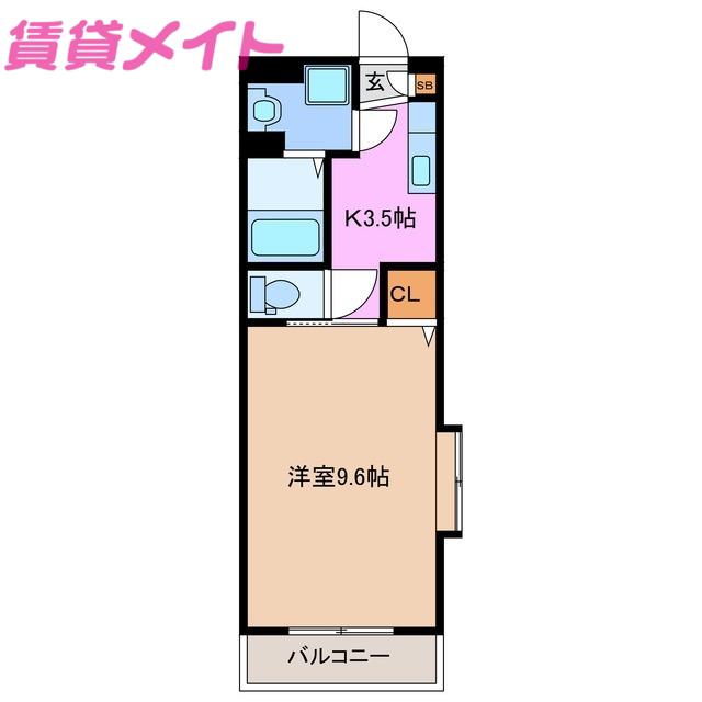 セントリバーヒルズひばりが丘 II(1K/3階)の間取り写真
