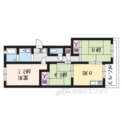 第二藤田マンション(3DK/4階)の間取り写真