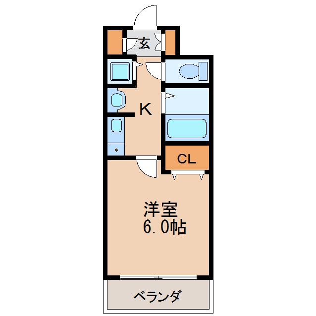 プレサンス名古屋城前(1K/3階)の間取り写真