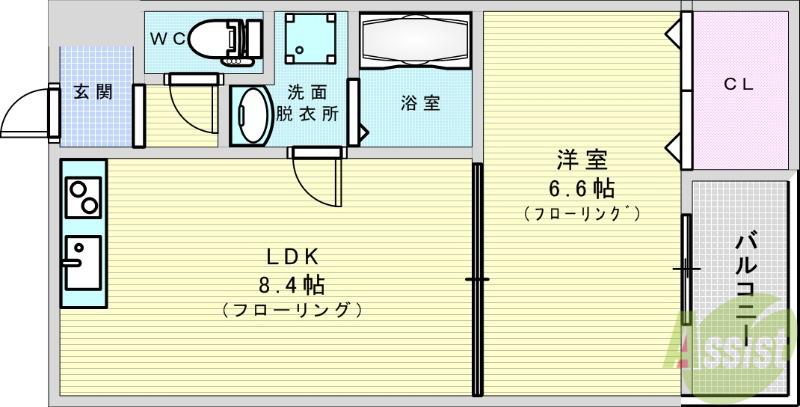 ACT正雀(1LDK/3階)の間取り写真