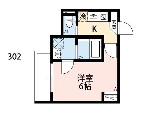 CRECIA常盤平IV(1K/3階)の間取り写真