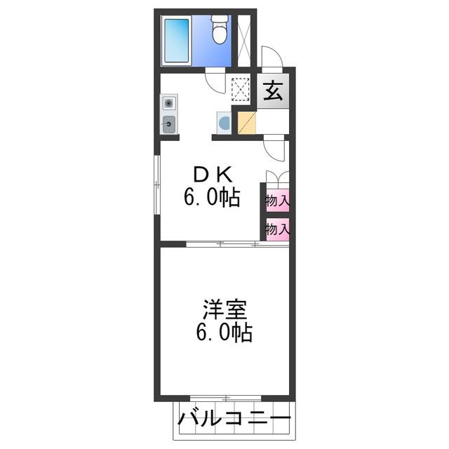 シティアーク北新(1DK/4階)の間取り写真